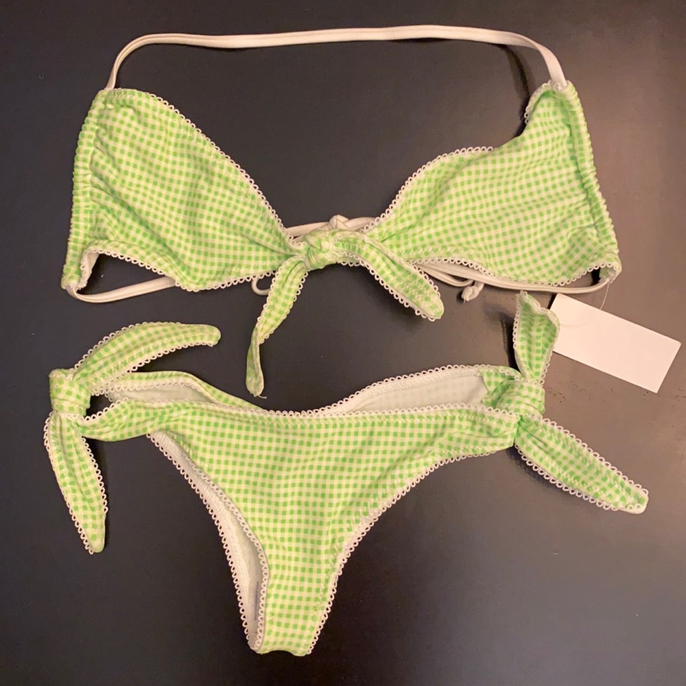 Green Gingham Bikini